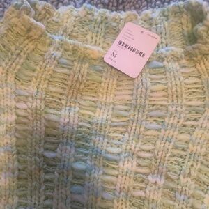 Green Cowl Neck Sweater with Chunky Cable Knit Design